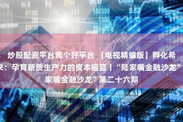 炒股配资平台哪个好平台 【电视精编版】孵化希望•投资未来：孕育新质生产力的资本摇篮丨“陆家嘴金融沙龙”第二十六期
